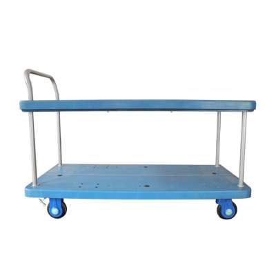 Uni-Silent 400kgs Two Decks Warehouse Moving Platform Trolley with Brake PLA400NS-T2