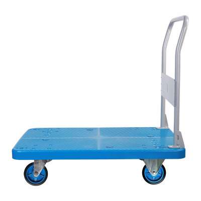 Factory Price Fixed Handle Plastic Platform Trolley Hand Cart  PLA300P