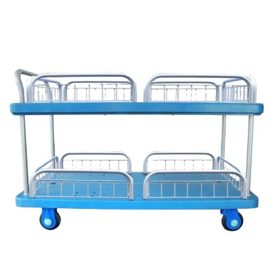 Uni-Silent 400kgs Heavy Duty Double Layers Platform Trolley PLA400N-T2-HL2