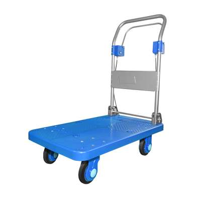 Dead Man Brake Hand Truck Cart Platform Trolley For Warehouse Shanghai Manufacturer PLA300N-SS-DX